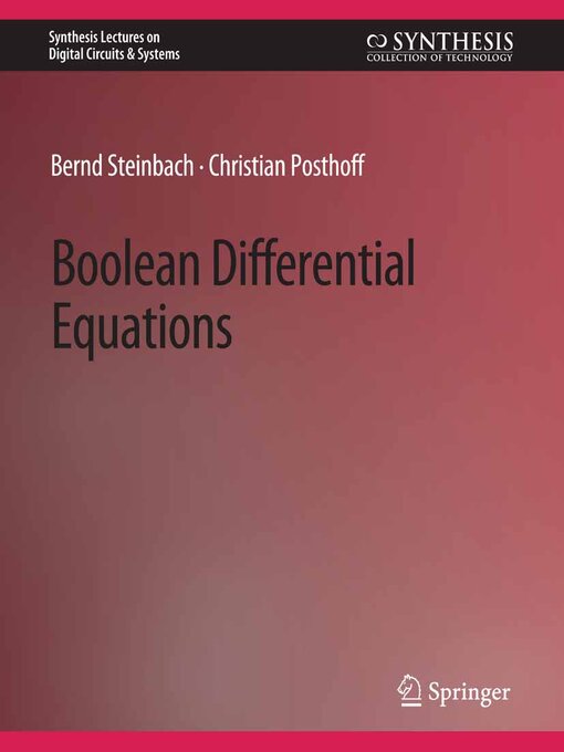 Title details for Boolean Differential Equations by Bernd Steinbach - Available